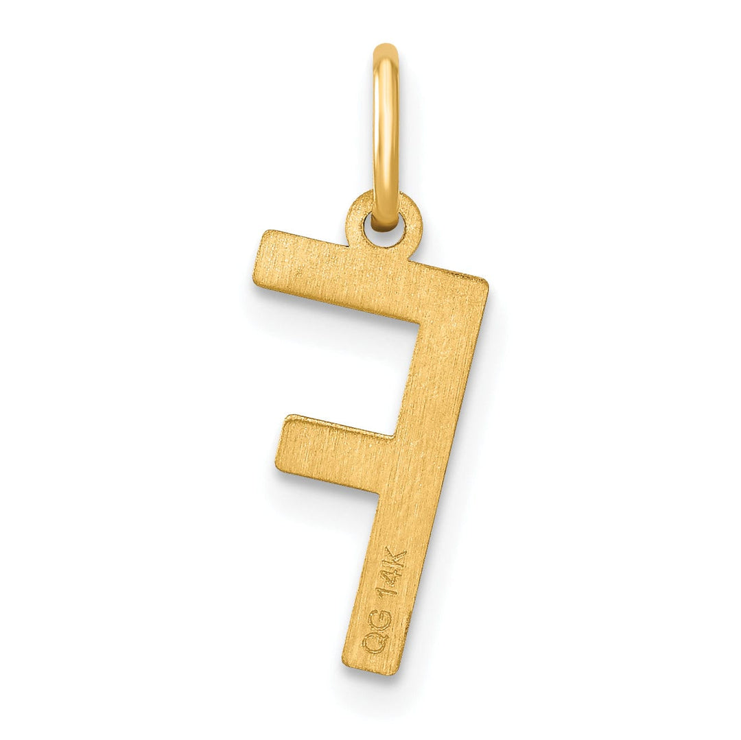 14k Yellow Gold Women's Letter F Initial Charm Pendant