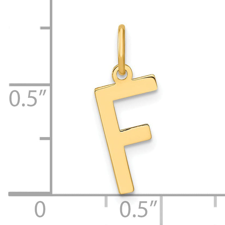 14k Yellow Gold Women's Letter F Initial Charm Pendant