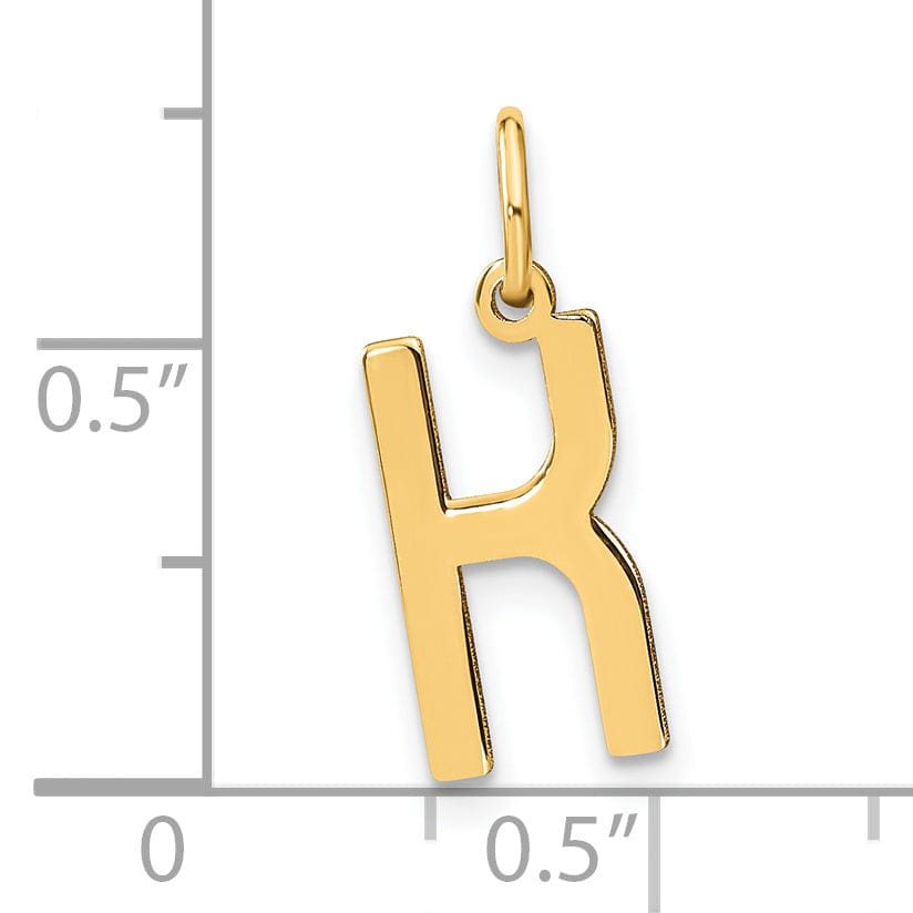 14k Yellow Gold Women's Letter K Initial Charm Pendant