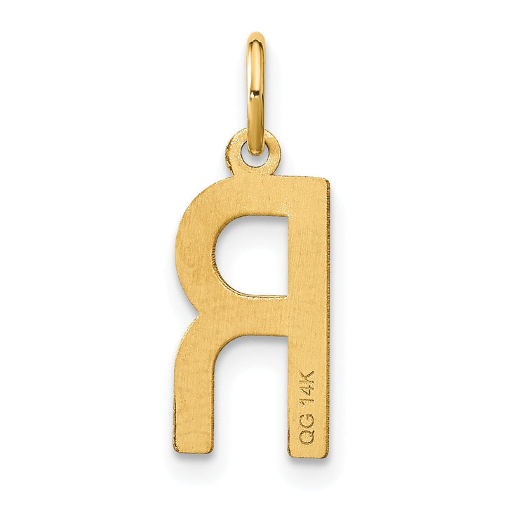 14k Yellow Gold Women's Letter R Initial Charm Pendant