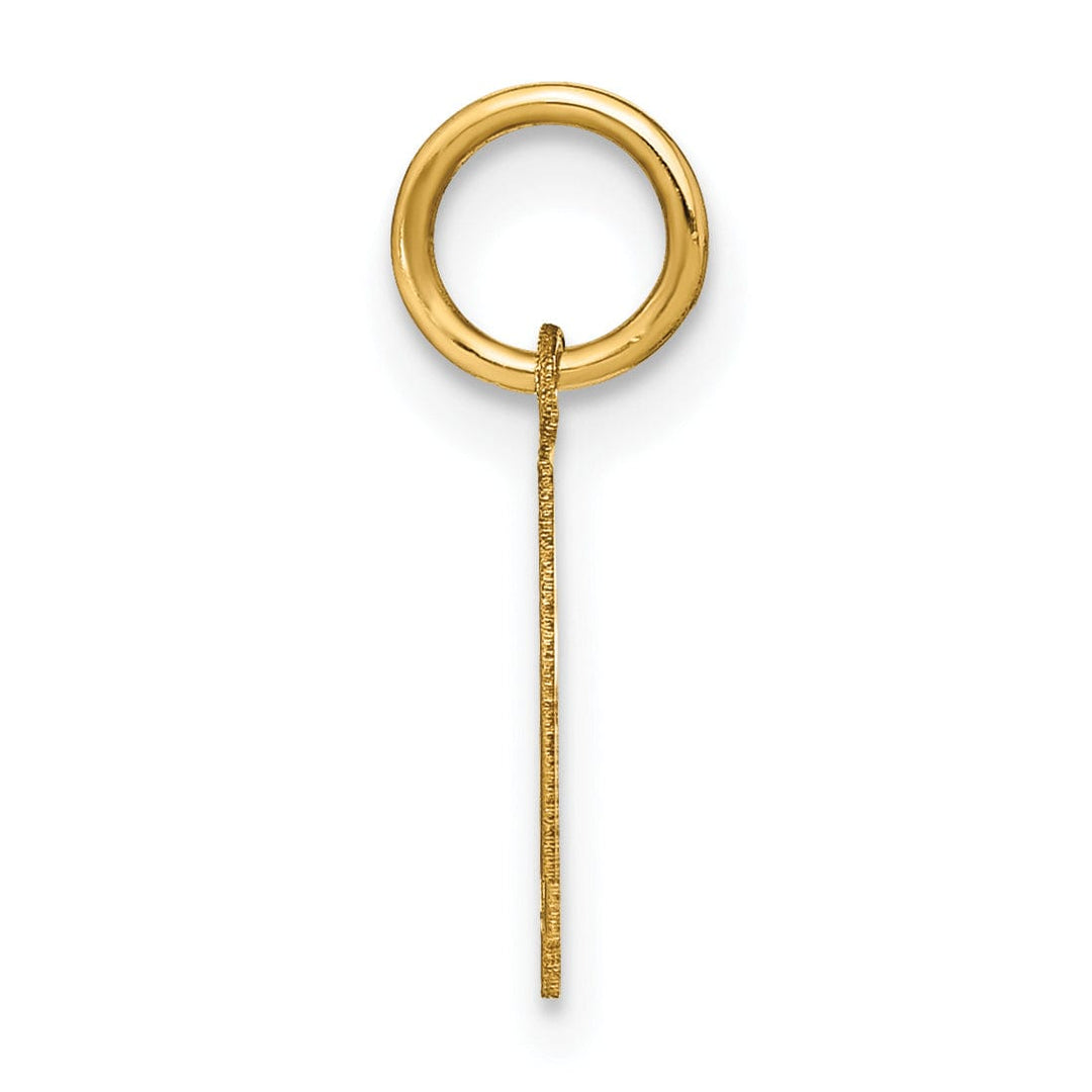 14k Yellow Gold Small Size Letter L Initial Block Pendant