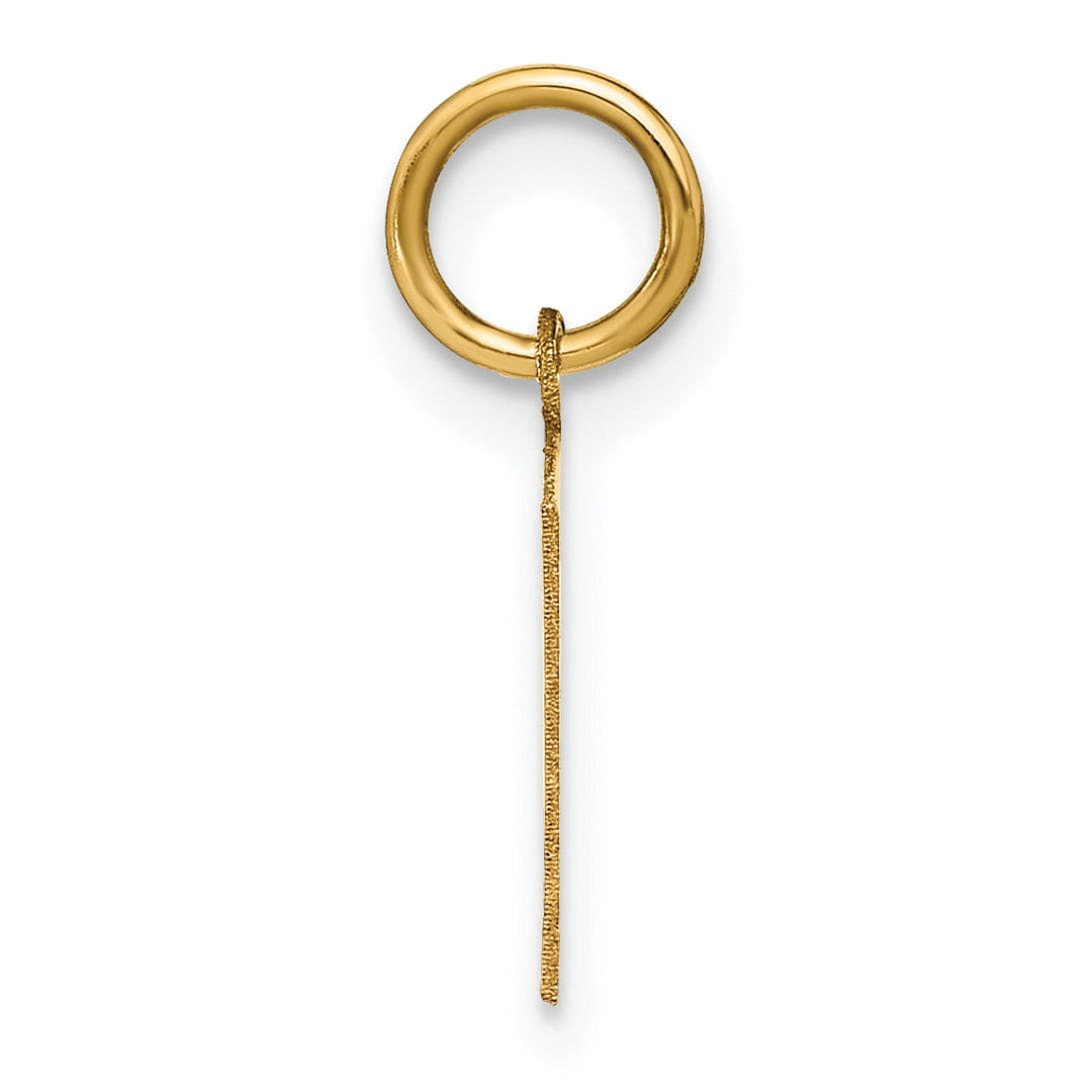 14k Yellow Gold Small Size Letter P Initial Block Pendant