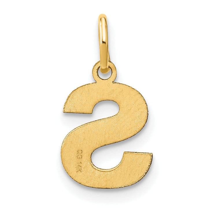 14k Yellow Gold Small Size Letter S Initial Block Pendant