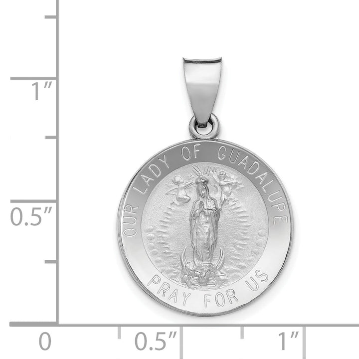 14k White Gold Lady of Guadalupe Medal