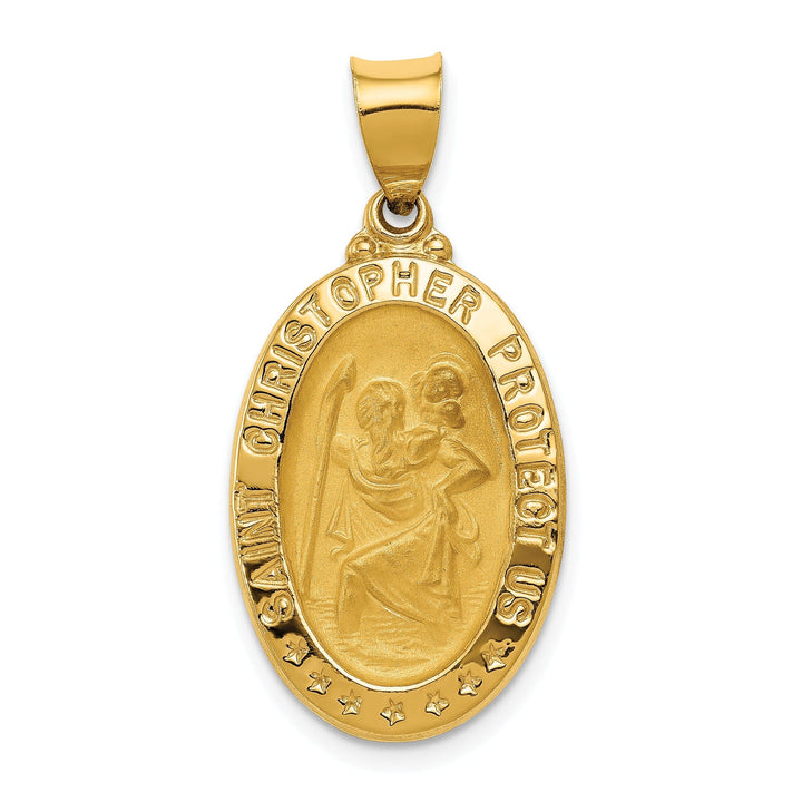 14k Yellow Gold Saint Christopher Medal Pendant