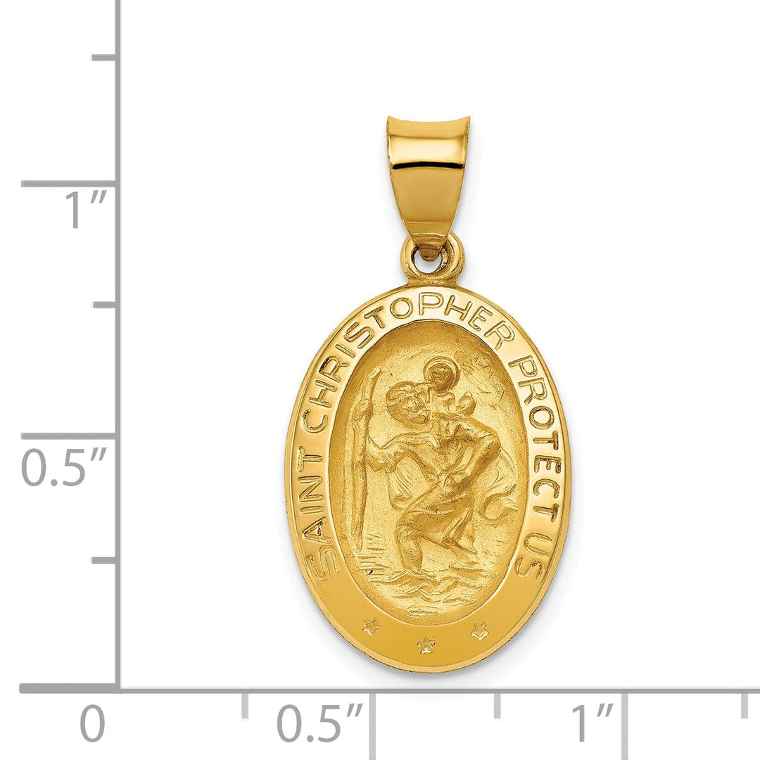 14k Yellow Gold Saint Christopher Medal Pendant