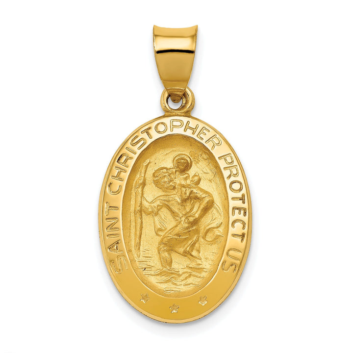 14k Yellow Gold Saint Christopher Medal Pendant