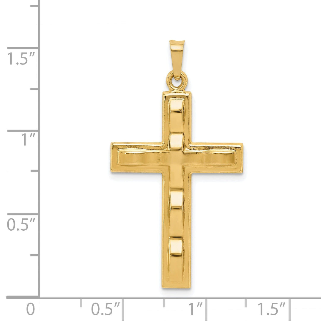 14k Yellow Gold Polished Finish Cross Pendant