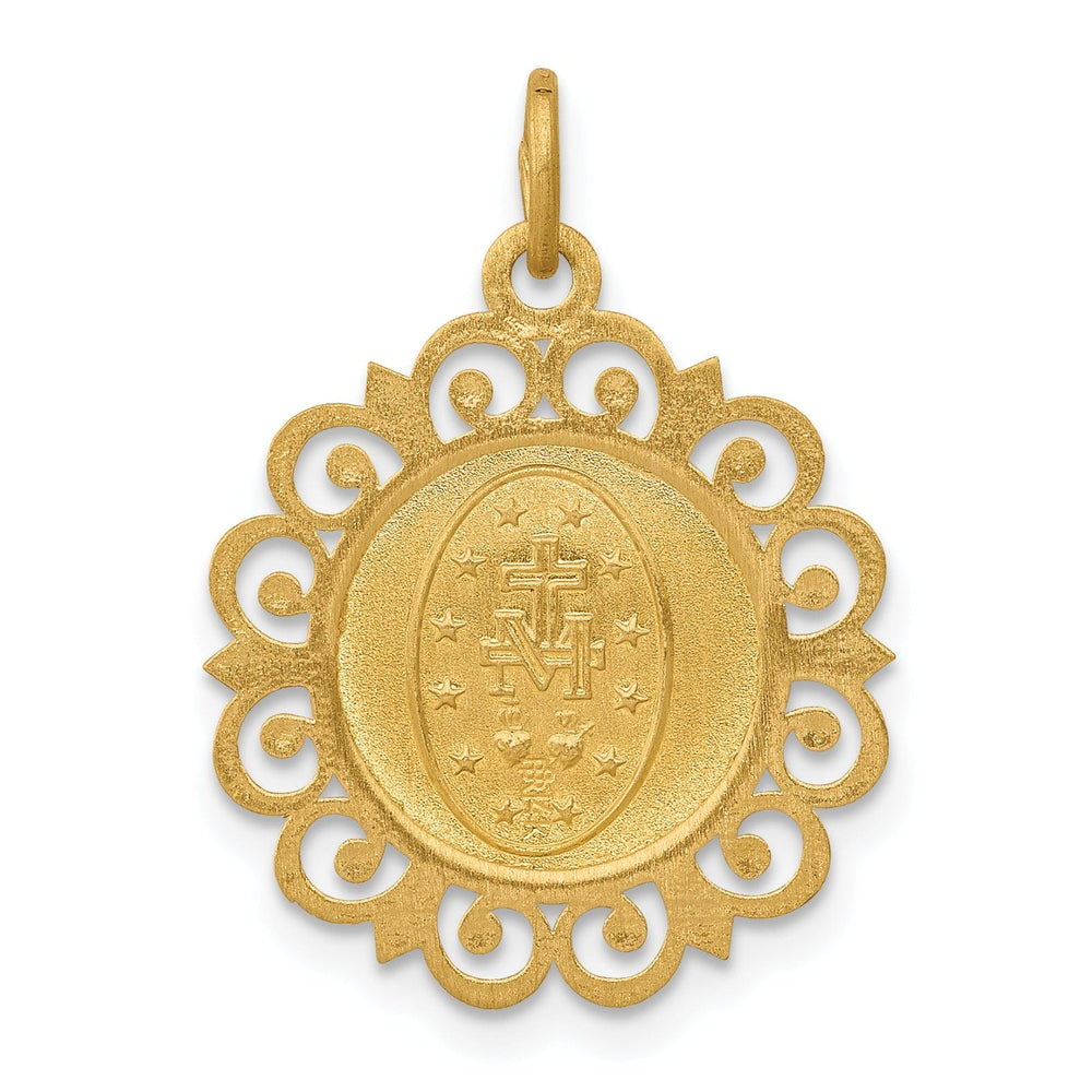 14k Yellow Gold Miraculous Medal Pendant