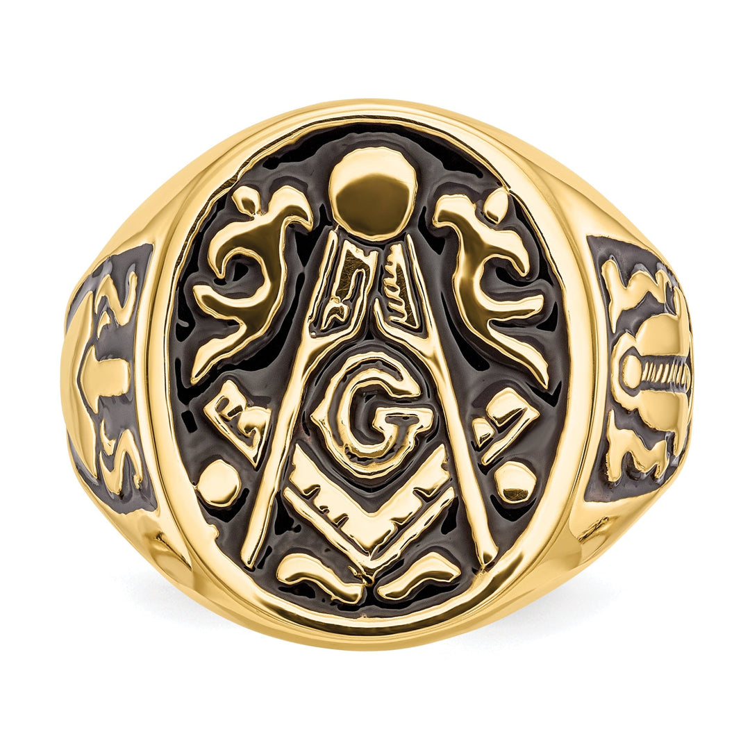 14k Yellow Gold Men's Masonic Ring