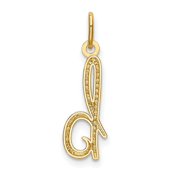 14K Yellow Gold Lower Case Script Letter B Initial Pendant