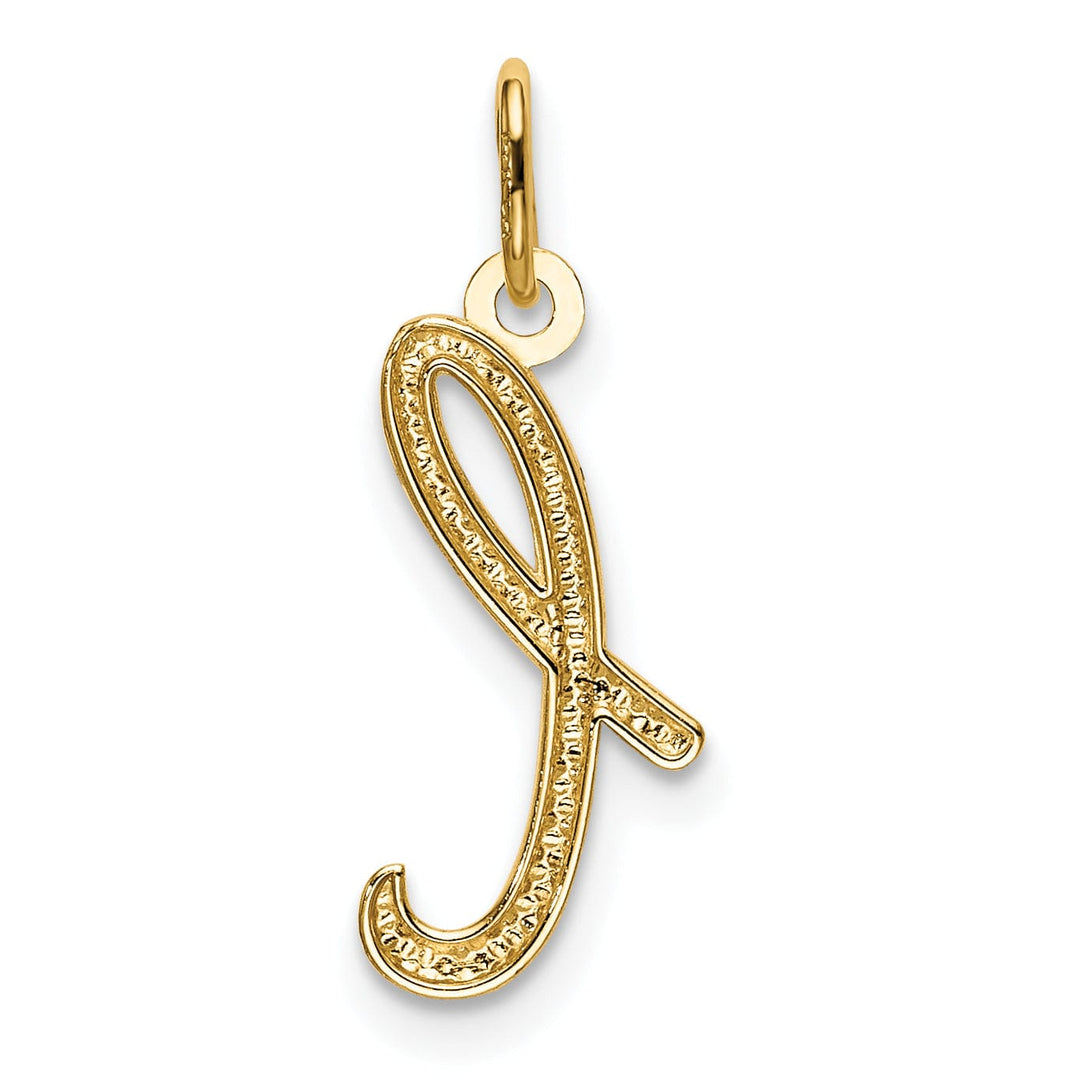 14K Yellow Gold Lower Case Script Letter L Initial Pendant