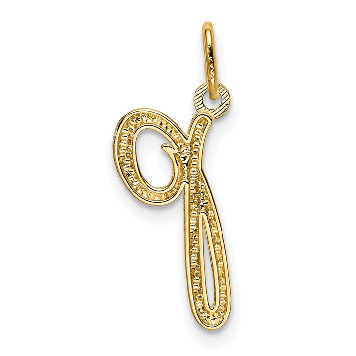 14K Yellow Gold Lower Case Script Letter P Initial Pendant
