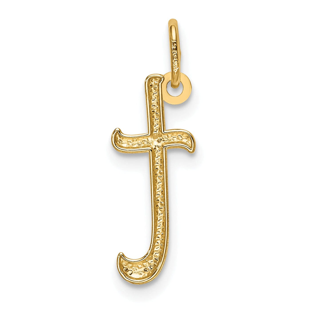 14K Yellow Gold Lower Case Script Letter T Initial Pendant