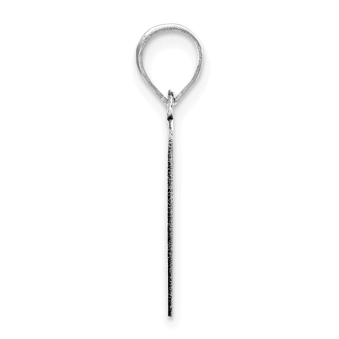 14k White Gold Script Design Letter J Initial Pendant