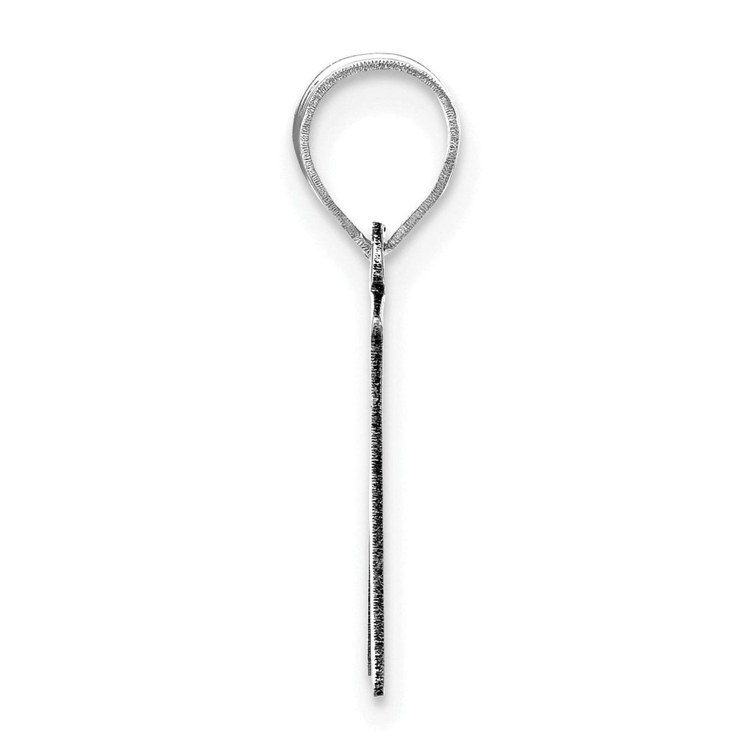 14k White Gold Script Design Letter N Initial Pendant