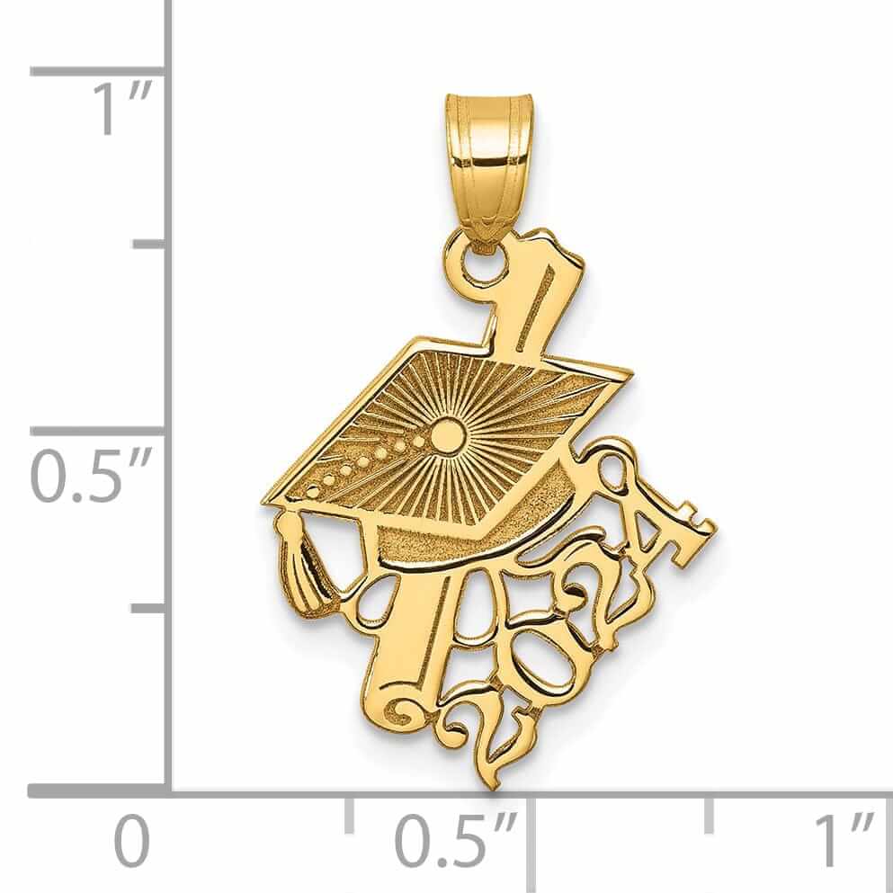 14K Gold Grad Cap & Slanted Diploma 2024 Charm - Perfect Grad Gift ...