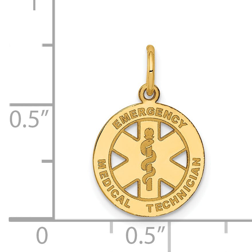 14k Yellow Gold Small E.M.T Medical Pendant