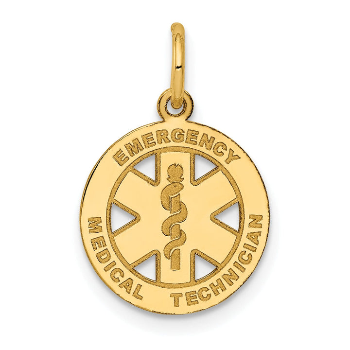 14k Yellow Gold Small E.M.T Medical Pendant