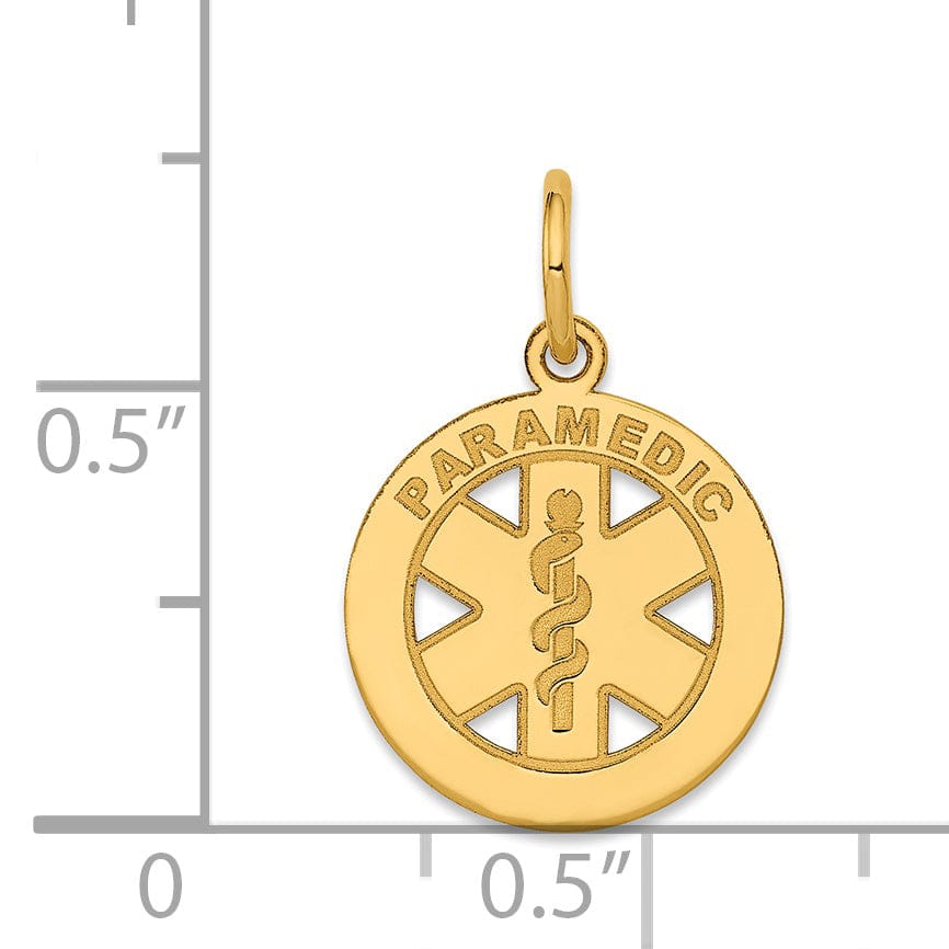 14k Yellow Gold Small Paramedic Medical Pendant