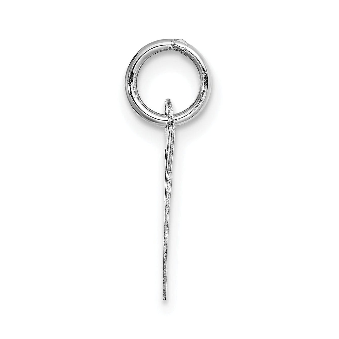 14K White Gold Small Size Fancy Script Letter G Initial Pendant