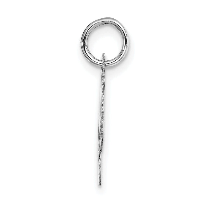 14K White Gold Small Size Fancy Script Letter M Initial Pendant