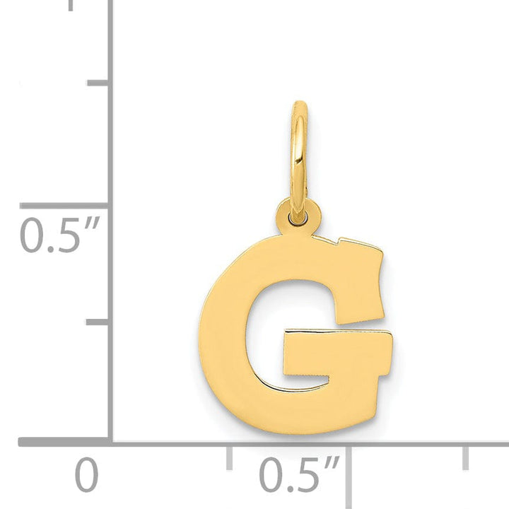 14k Yellow Gold Small Block Design Letter G Initial Pendant