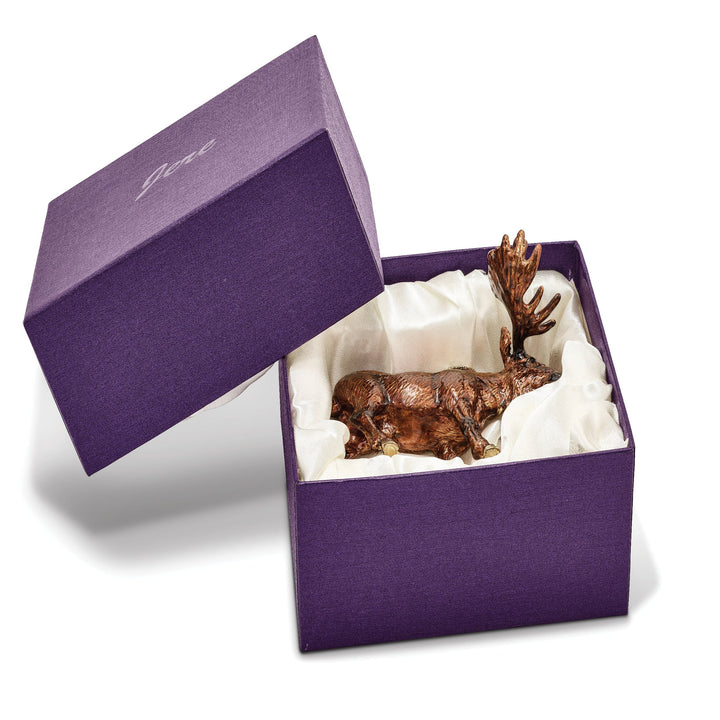 Luxury Giftware by Jere Animal Jewel Boxes Bejeweled Pewter Black White Color Enamel MILTON Moose Trinket Box