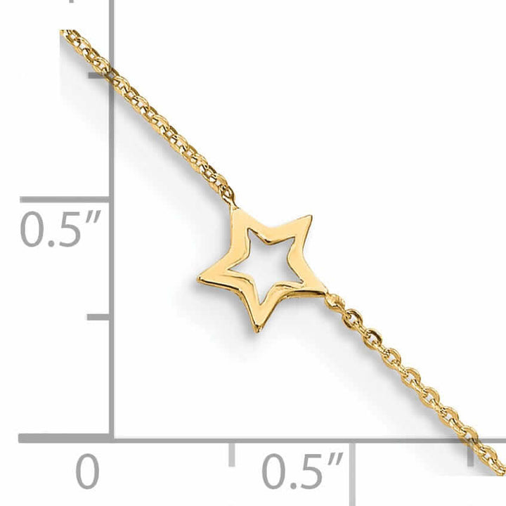 Lovely Rita's Anklets 14k Gold Adjustable Star Anklet