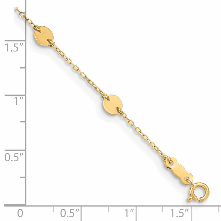 Lovely Rita's Anklets 14k Gold Disc Adjustable Anklet