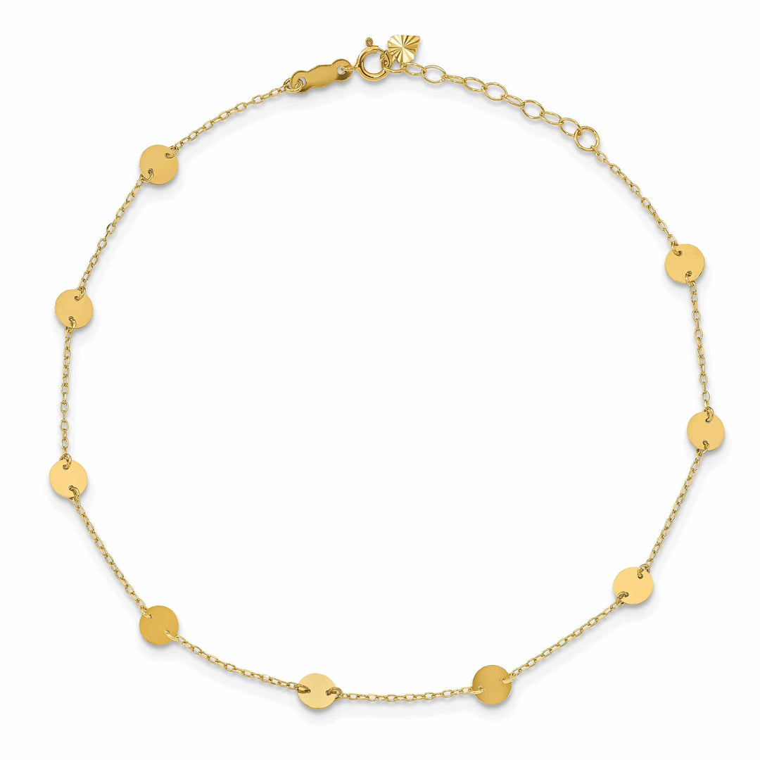Lovely Rita's Anklets 14k Gold Disc Adjustable Anklet