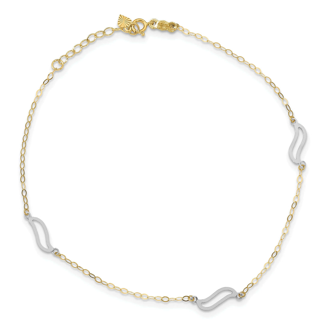 Lovely Rita's Anklets 14k Tri-Color Gold with Open S Links Anklet