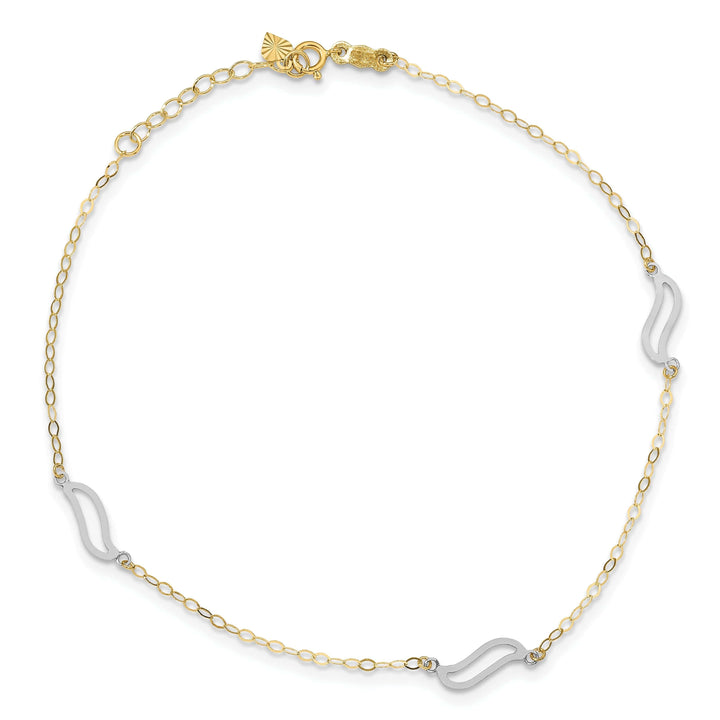 Lovely Rita's Anklets 14k Tri-Color Gold with Open S Links Anklet