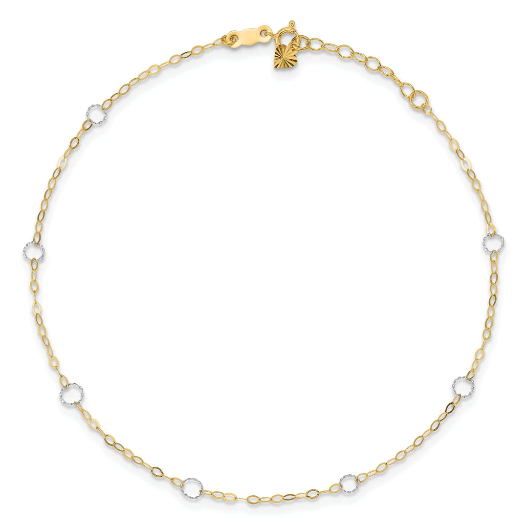 Lovely Rita's Anklets 14k Two-tone Gold Adjustable Circle Anklet