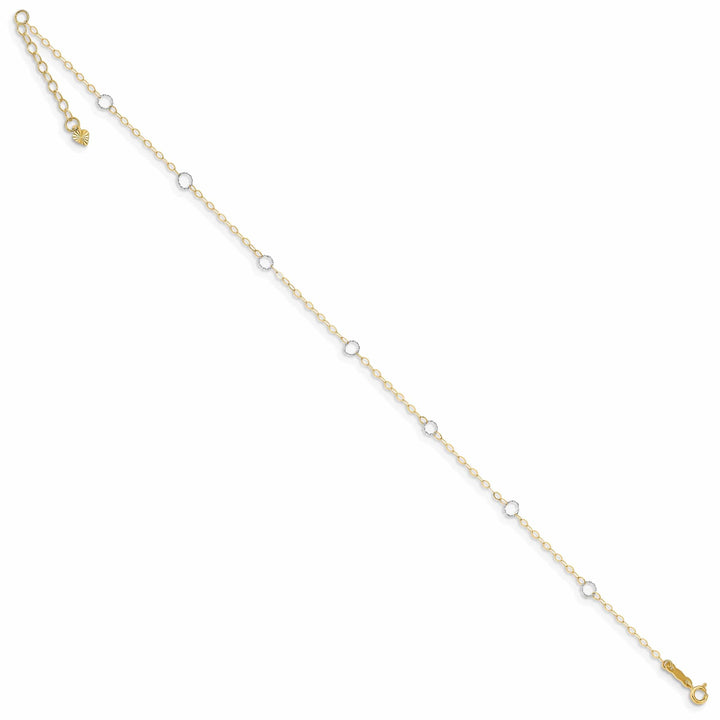 Lovely Rita's Anklets 14k Two-tone Gold Adjustable Circle Anklet