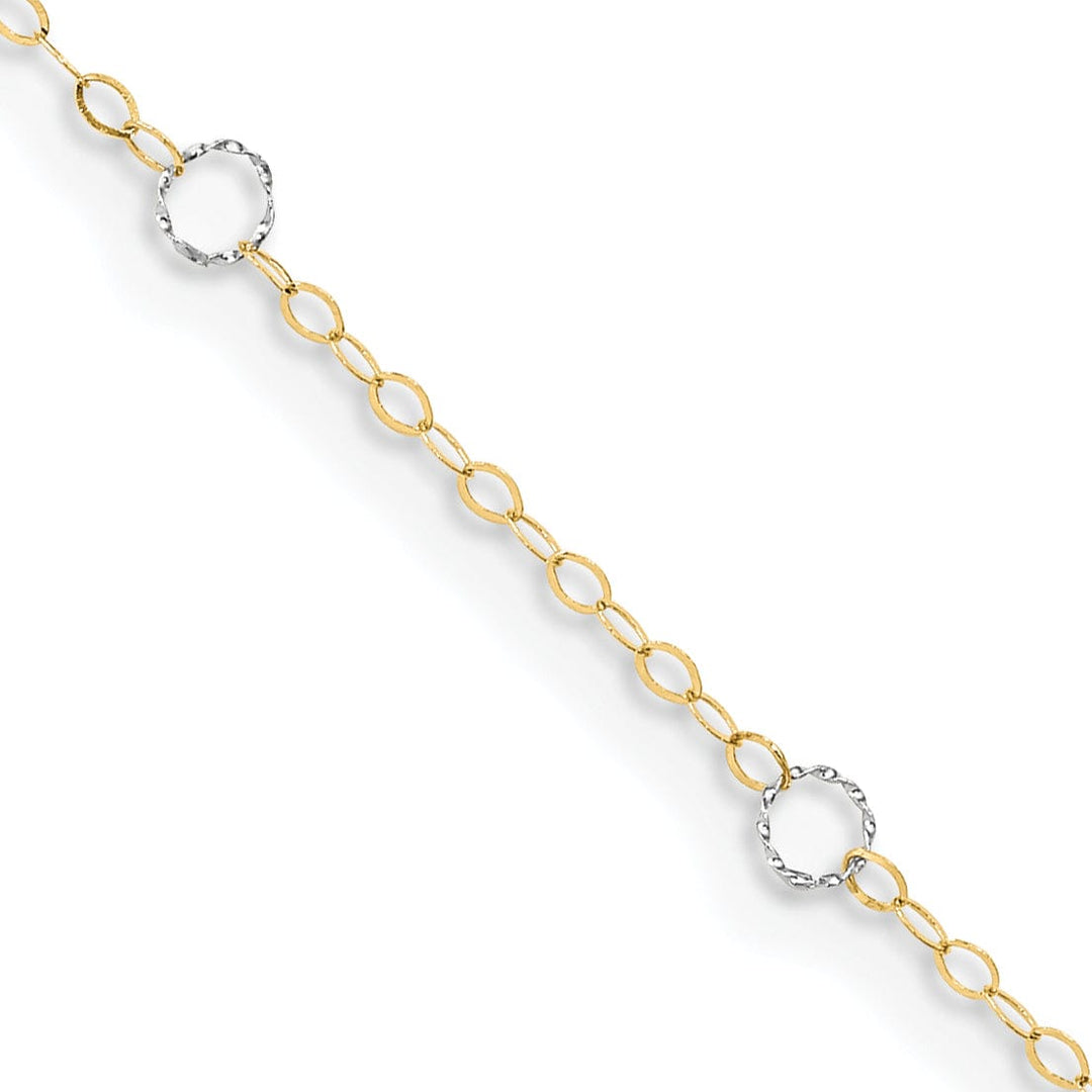 Lovely Rita's Anklets 14k Two-tone Gold Adjustable Circle Anklet