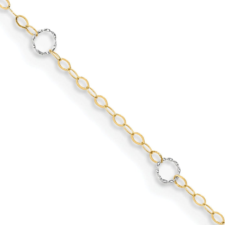 Lovely Rita's Anklets 14k Two-tone Gold Adjustable Circle Anklet