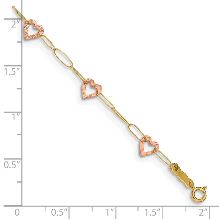 Lovely Rita's Anklets 14K Two-tone Gold Adjustable Heart Anklet