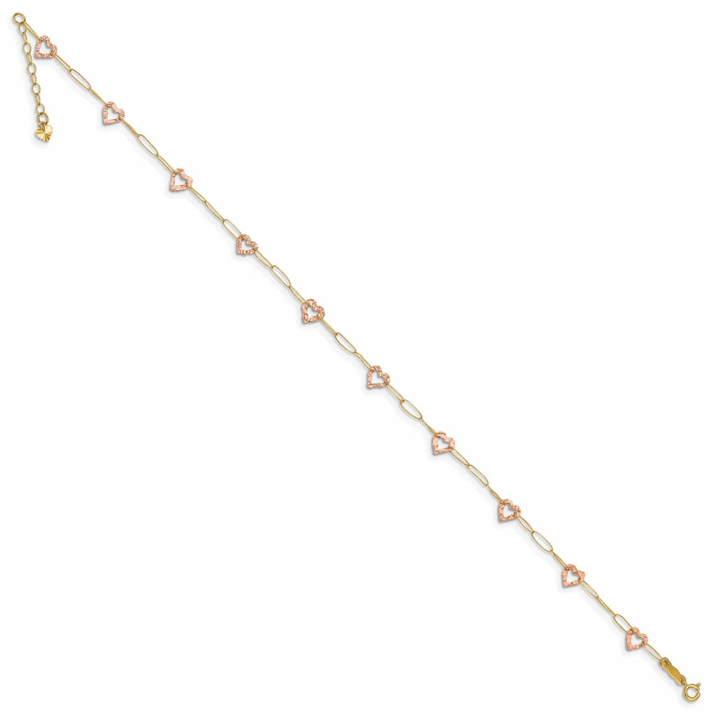 Lovely Rita's Anklets 14K Two-tone Gold Adjustable Heart Anklet