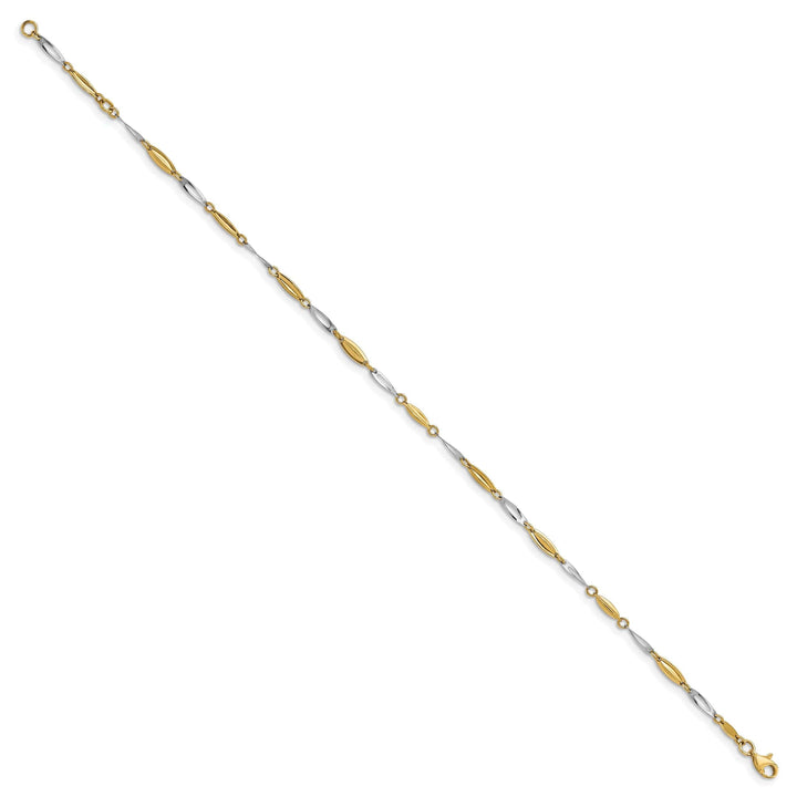 Lovely Rita's Anklets 14k Two Tone Gold Anklet with 1in ext