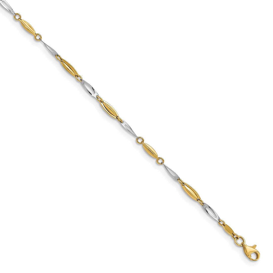 Lovely Rita's Anklets 14k Two Tone Gold Anklet with 1in ext