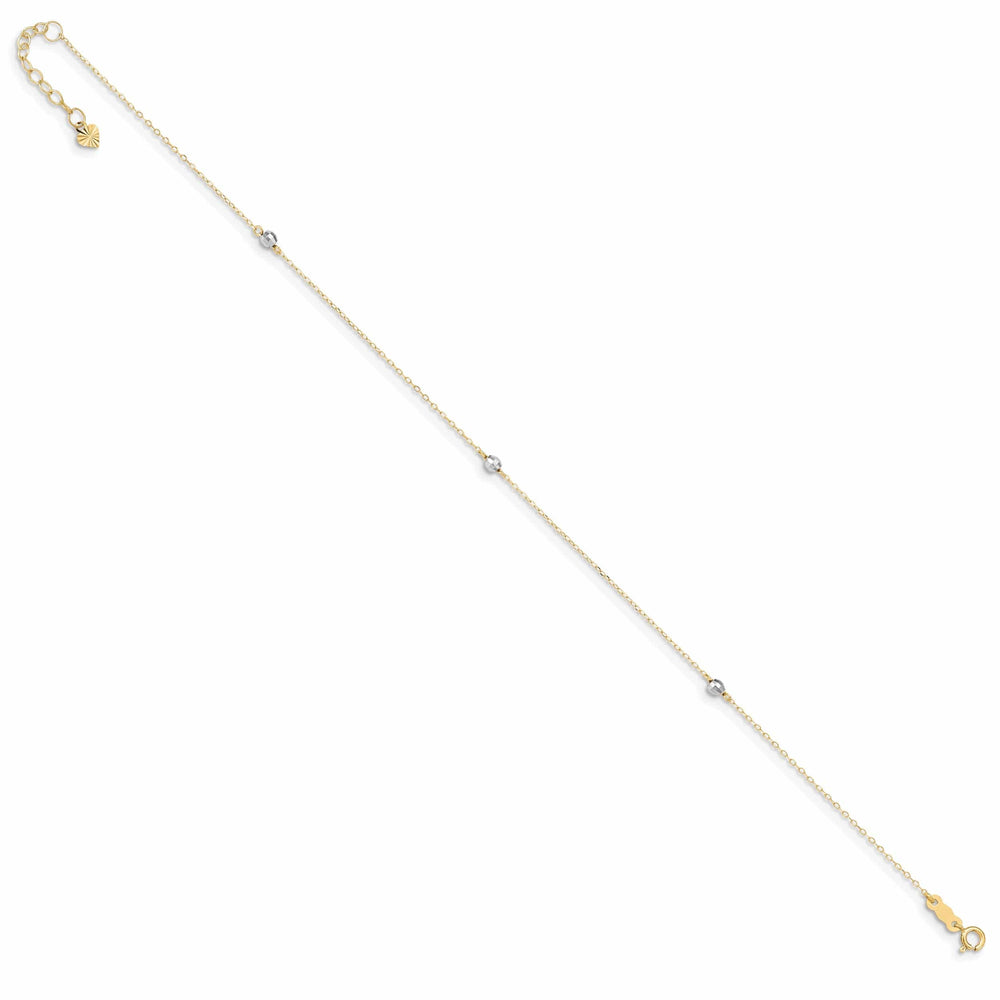 Lovely Rita's Anklets 14k Two-tone Gold Mirror Bead Anklet