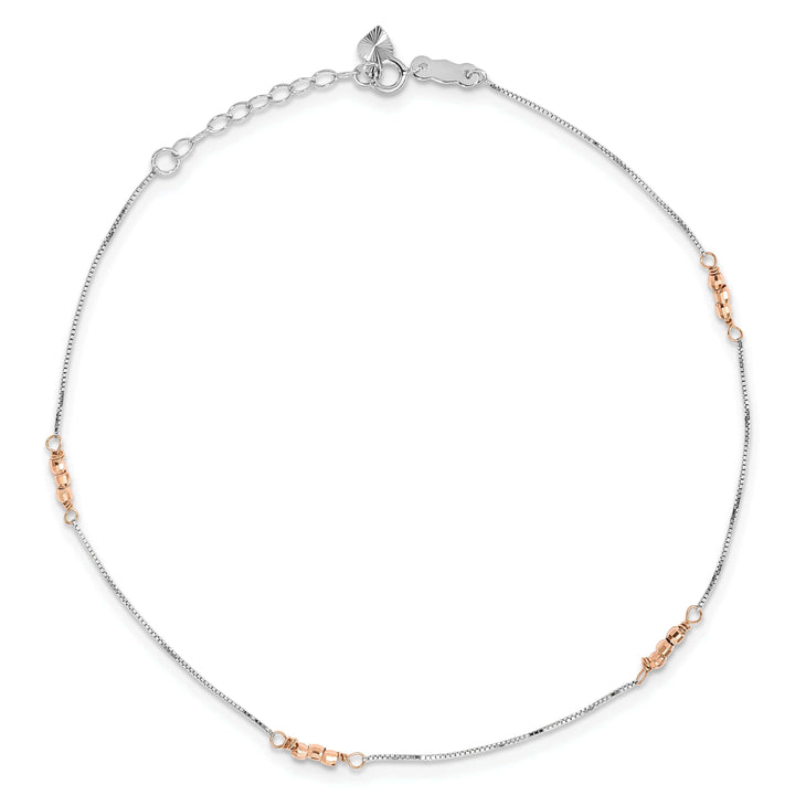 Lovely Rita's Anklets 14k Two-tone Gold Mirror Beaded Anklet