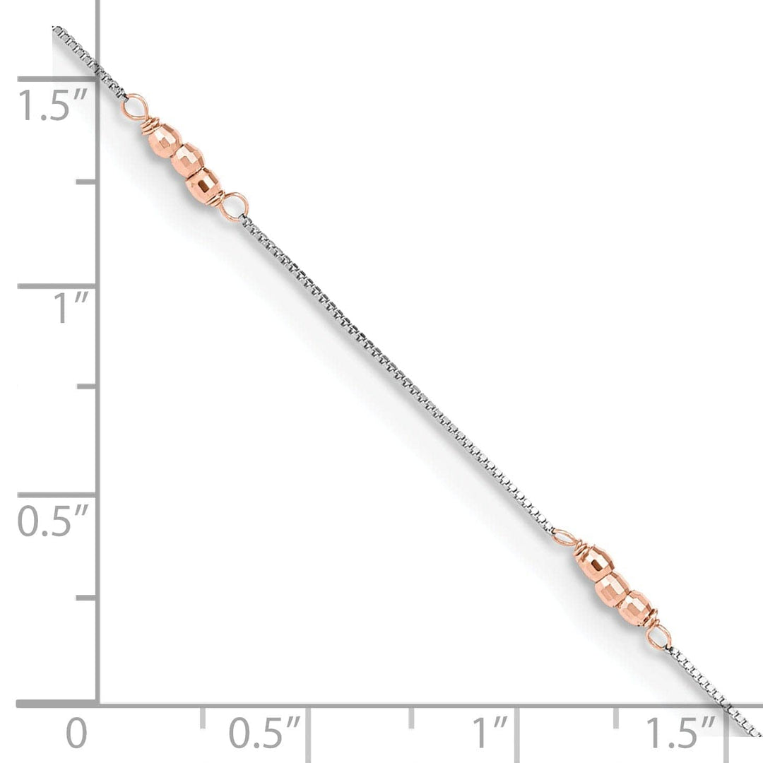 Lovely Rita's Anklets 14k Two-tone Gold Mirror Beaded Anklet