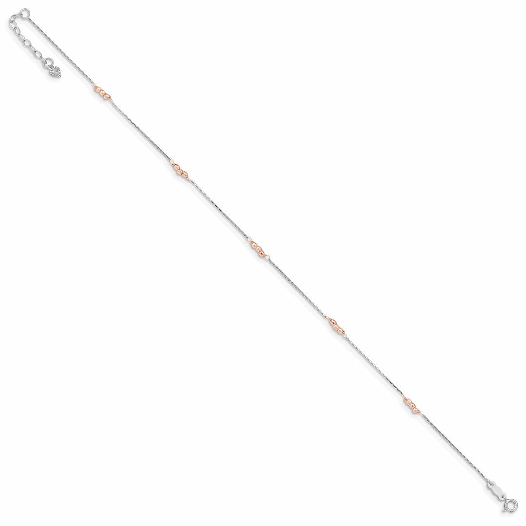 Lovely Rita's Anklets 14k Two-tone Gold Mirror Beaded Anklet