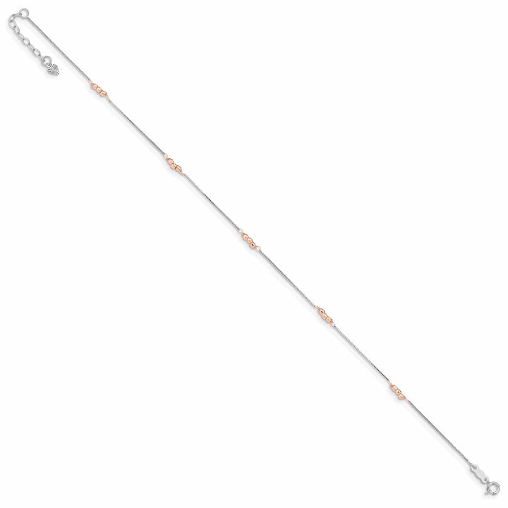 Lovely Rita's Anklets 14k Two-tone Gold Mirror Beaded Anklet