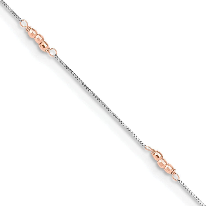 Lovely Rita's Anklets 14k Two-tone Gold Mirror Beaded Anklet