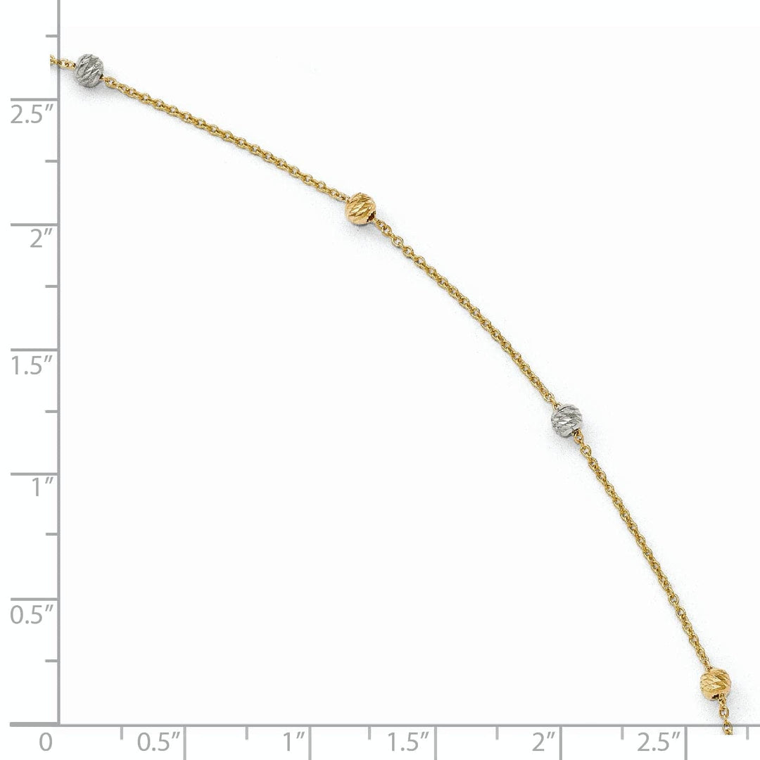 Lovely Rita's Anklets 14k Two Tone Gold Polished D.C Anklet