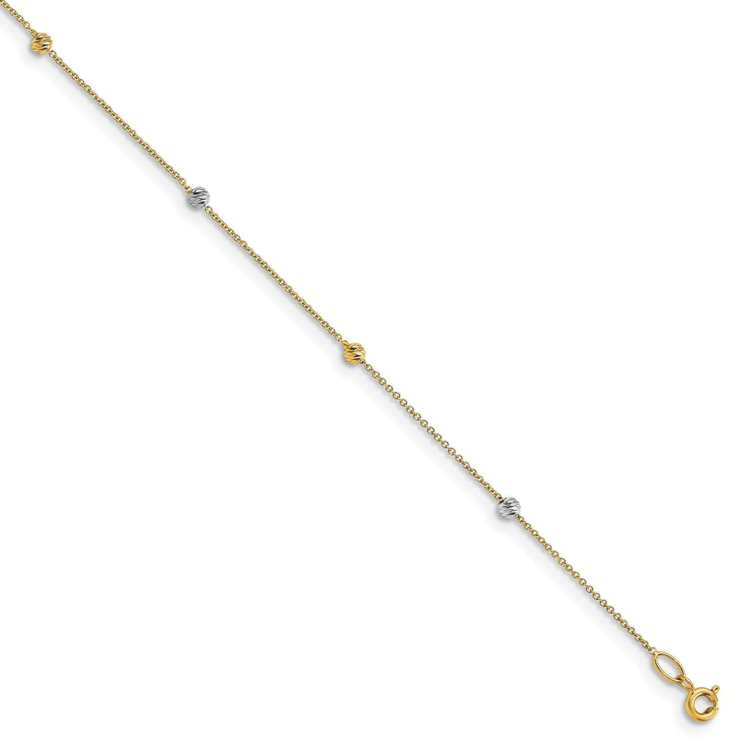Lovely Rita's Anklets 14k Two Tone Gold Polished D.C Anklet