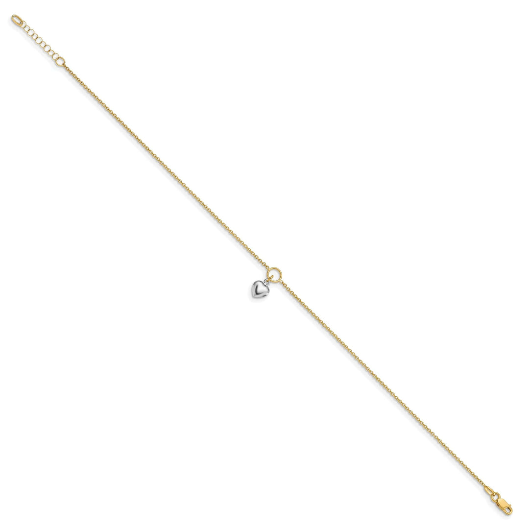Lovely Rita's Anklets 14k Two-tone gold Polished Heart Anklet